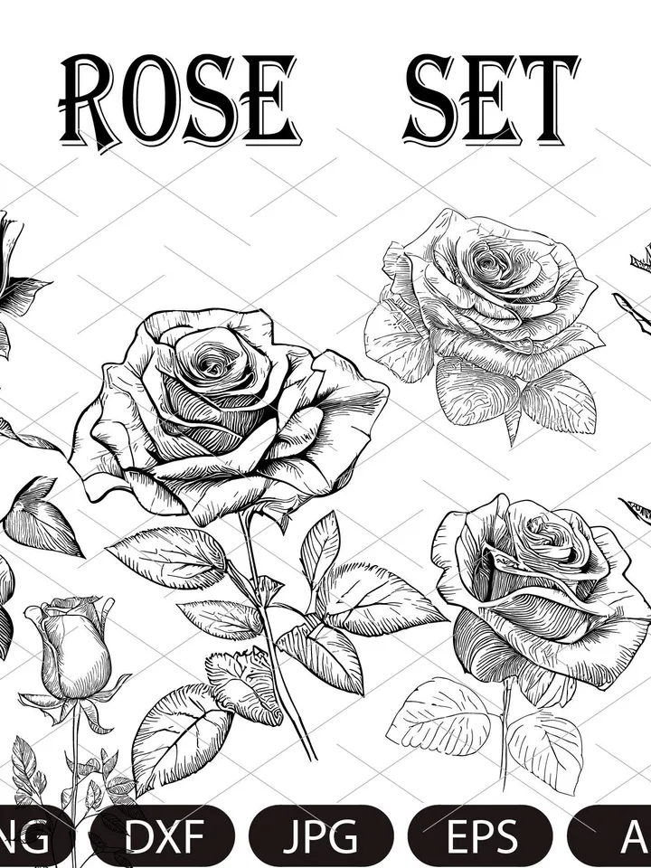 ROSE SVG Bundle, ROSES Svg Bundle, Rose Clipart Bundle, Rose Svg cut files , Flowers Svg