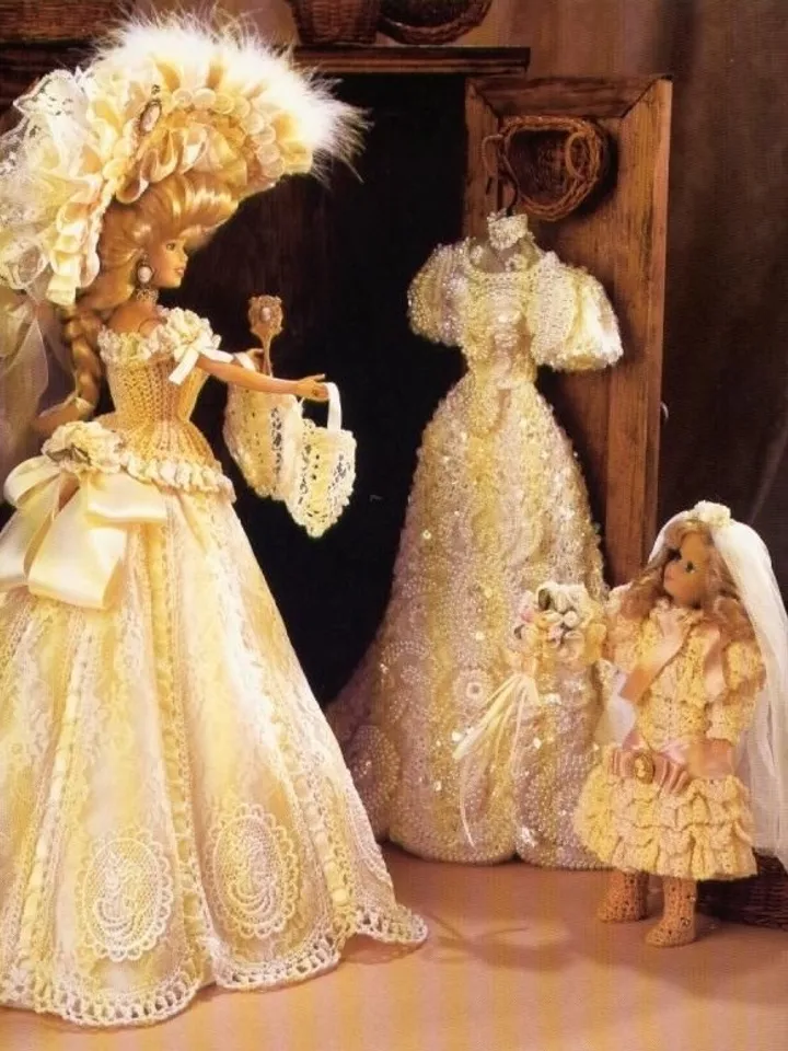 Barbie Dress Crochet Pattern Vintage for Dolls 11-1/2" Digital Download PDF