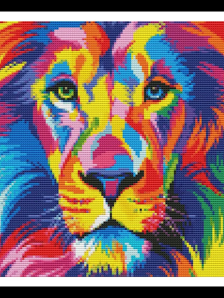 Lion Cross Stitch Pattern / Animal Cross Stitch Pattern / Abstract Cross Stitch Pattern / King PDF Cross Stitch Chart