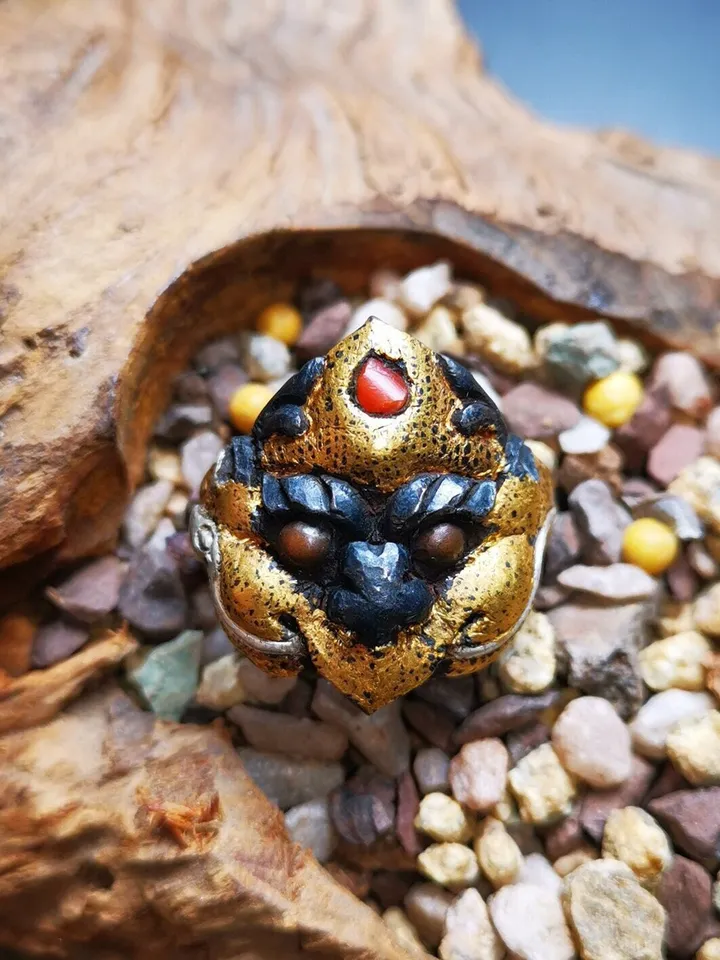 Gandhanra Unique Handcrafted Men's Ring, Tibetan Buddhist Garuda Ring,Made of Pure Gold Filled and Silver Filled,Protection Jewelry