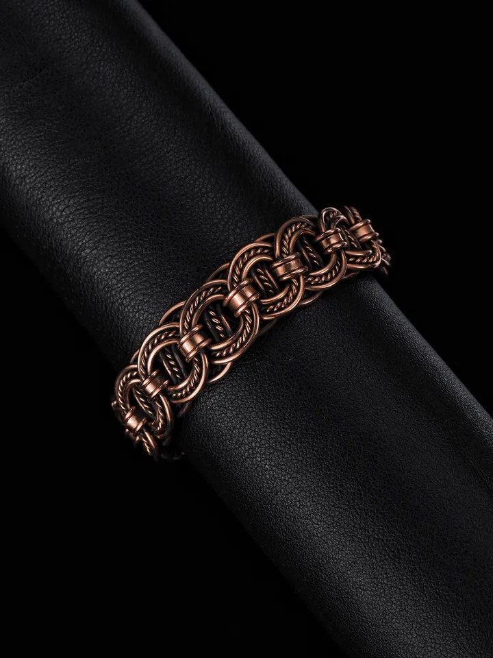 Woven copper wire bracelet Antique style handcrafted copper jewelry Unique gift