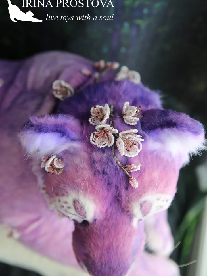 Lioness Sakura realistic plush animals. Ooak toy. Pink Lion stuffed toy