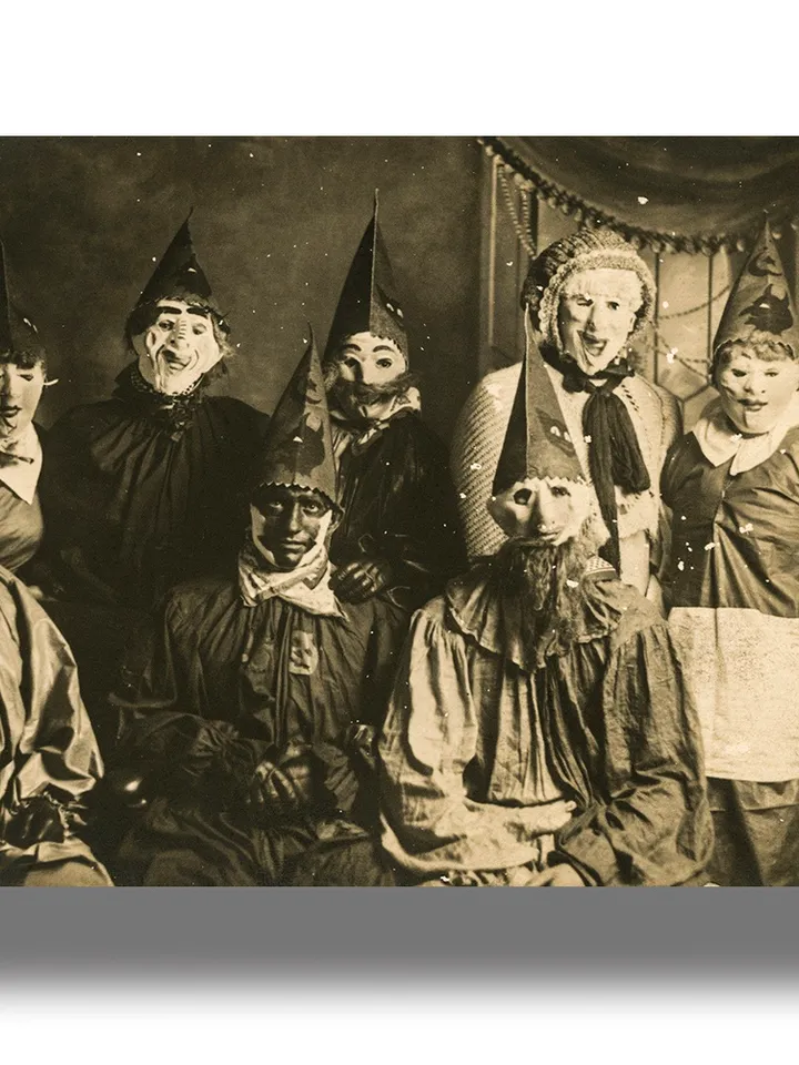 Creepy vintage halloween party costumes.