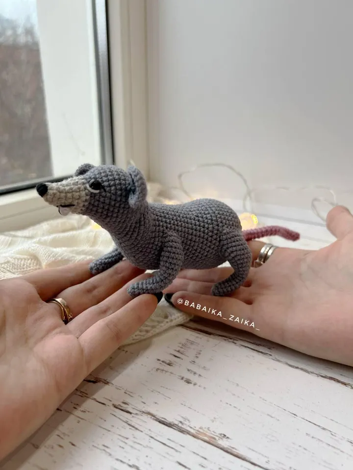 PDF Crochet Funny Realistic Rat Pattern,  Amigurumi Little Rat Pattern, Crochet mice, Crochet small mouse, Crochet Animal Amigurumi Cute Rat