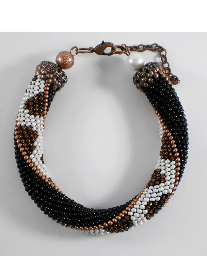 PDF Bead Crochet Pattern , Pattern for «Giraffe» Ropes Necklace and Bracelet