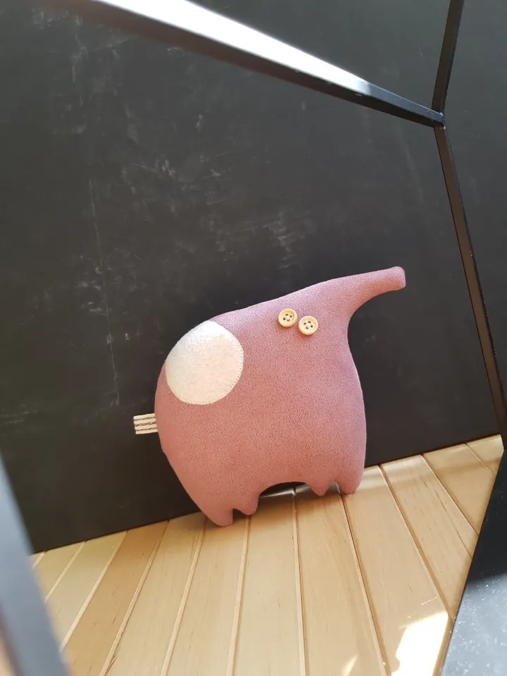Pink elephant sewing pattern PDF, digital tutorial in english, diy stuffed animal