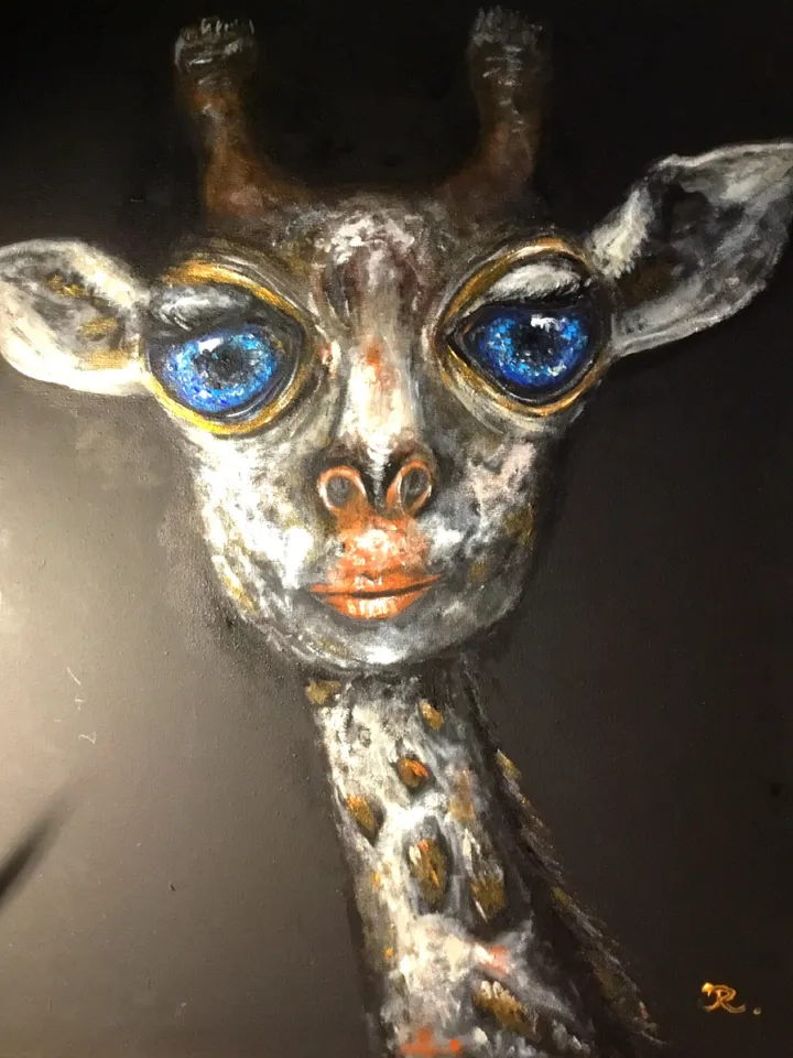 Fantasy giraffe painting,original giraffe painting,acrylic,stretched canvas.
