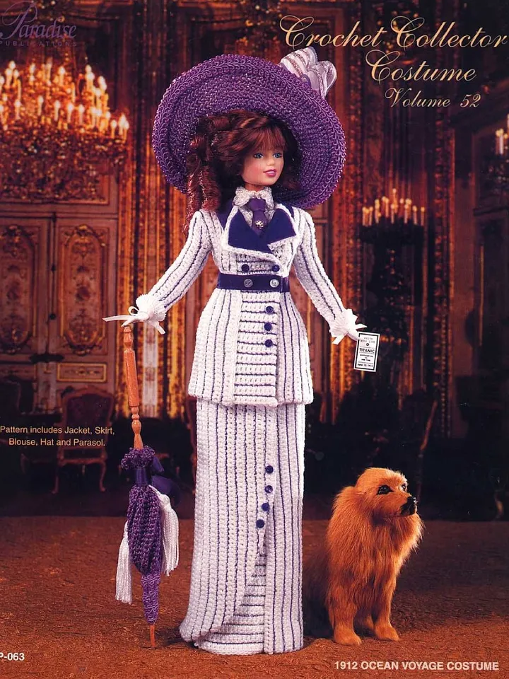 Barbie Dress Crochet Pattern Vintage for Dolls 11-1/2" Digital Download PDF