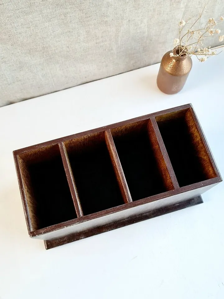 Farmhouse remote holder Remote control holder with grey felt bottom inside