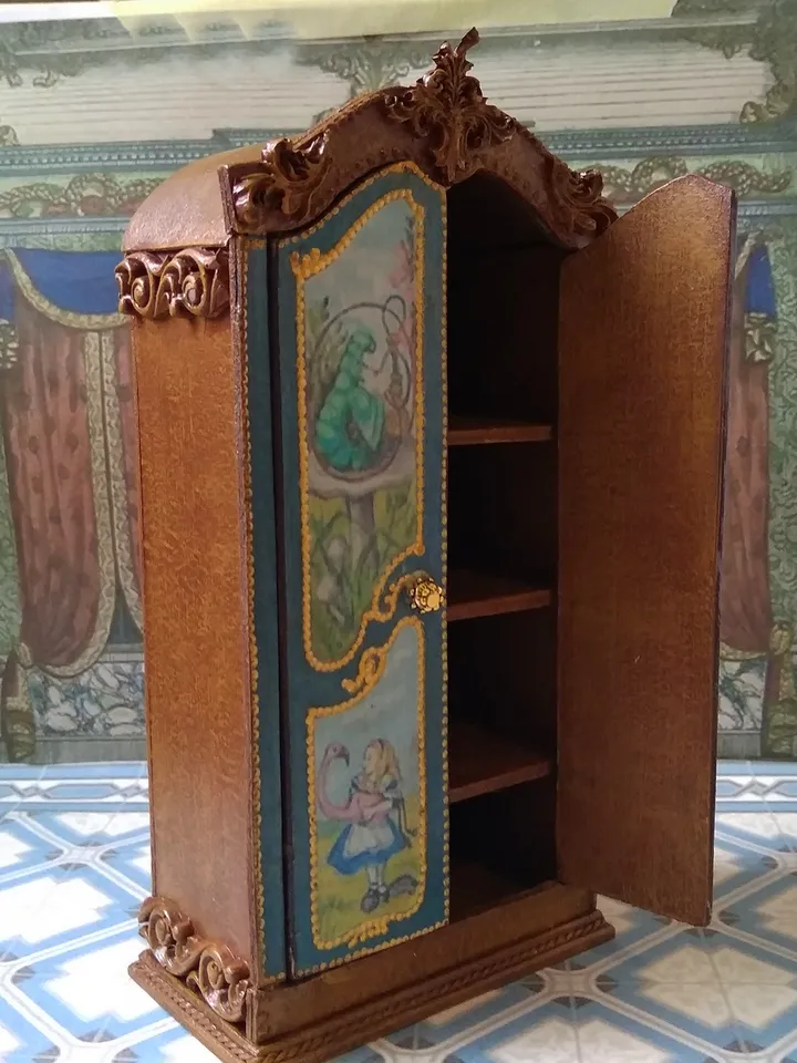 Wardrobe for dollhouse. Dollhouse miniature.1:12 scale.