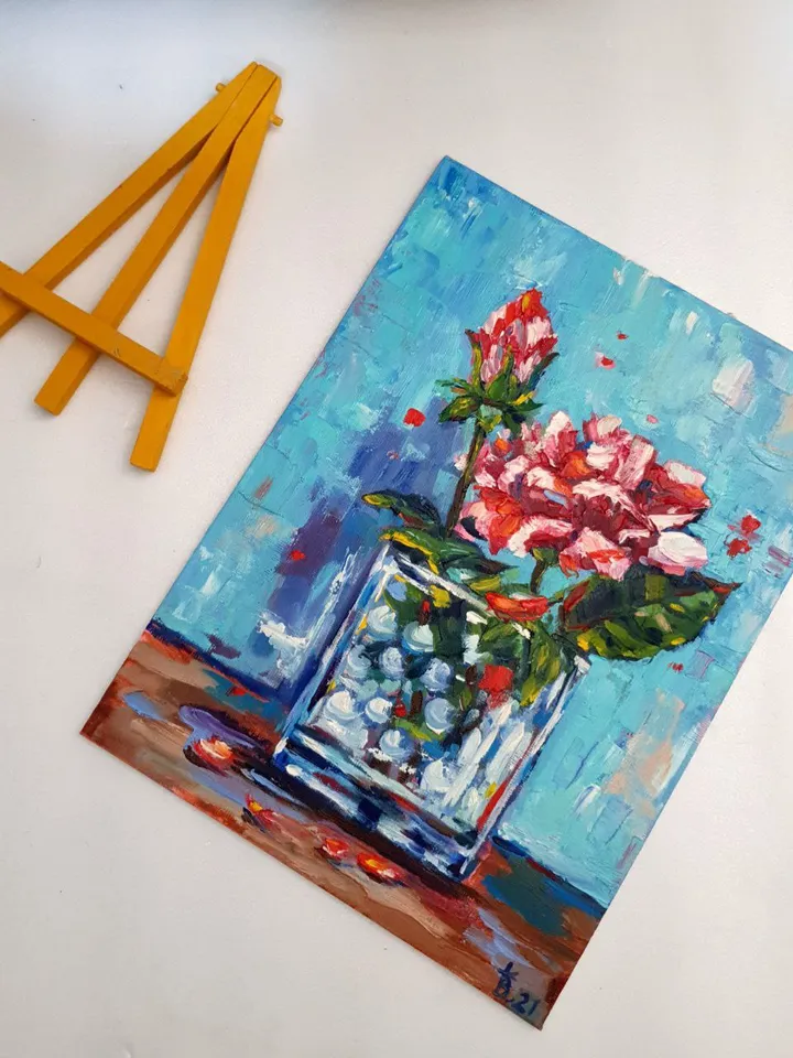 Roses Abstract Painting on canvas