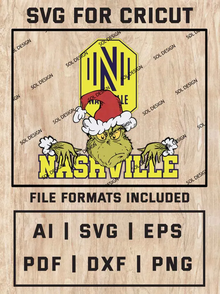 Grinch Nashville SC SVG, MLS SVG Design, MLS Nashville SC Logo SVG, MLS Nashville Cricut, Christmas Svg, Grinch svg, Digital Download