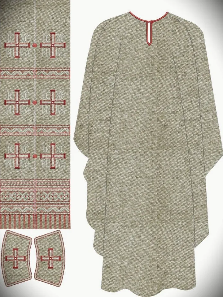 Machine embroidery designs for linen vestments