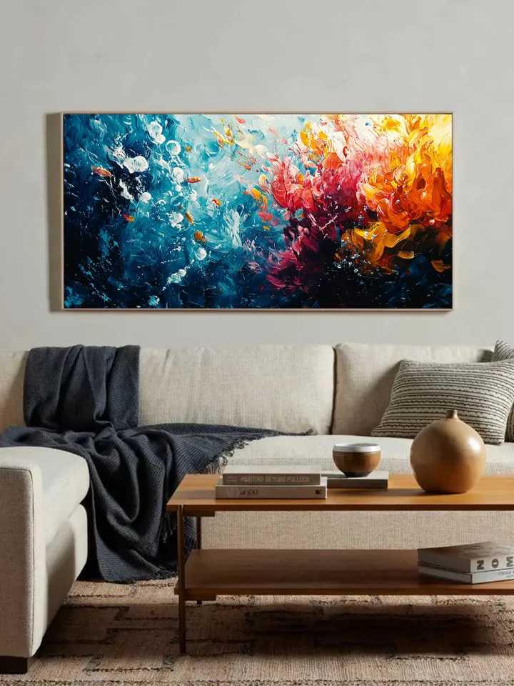 Original Flowers Painting On Canvas, Large Wall Art, Abstract Colorful Painting, Home Decor, Modern art, Custom Painting, Bedroom Wall Decor