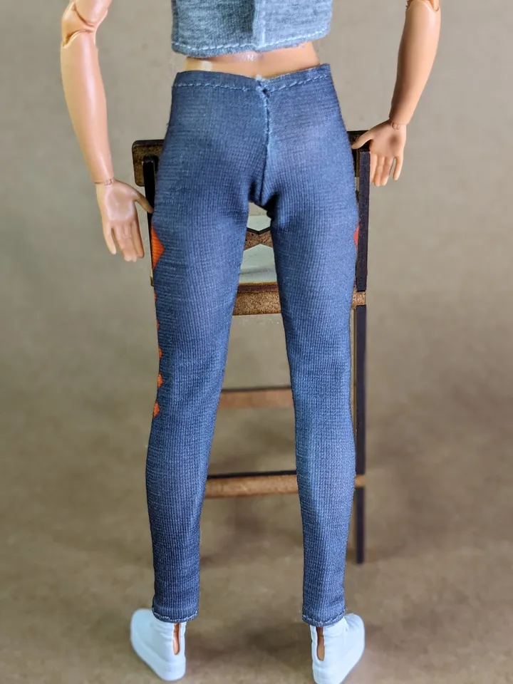 Gray T-shirt & leggins for 1/6 scale fashion female dolls
