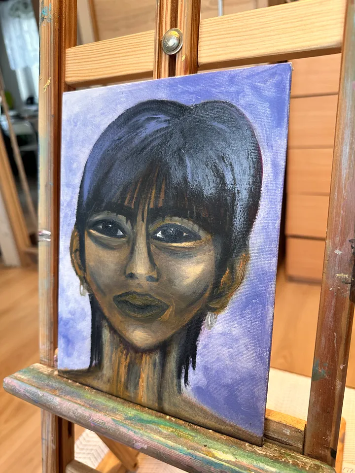 Oil Painting Idol C-pop Portrait of Men People Canvas on Cardboard 9x7 inches 22 x18 cm Wall Decor