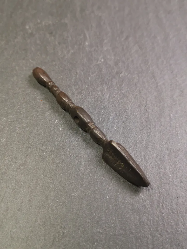 Gandhanra Antique Tibetan Amulet ,Kila(Dorje Phurba) , Trantic Buddhism Ritual Implement Pendant,Made of Brass,2.87"