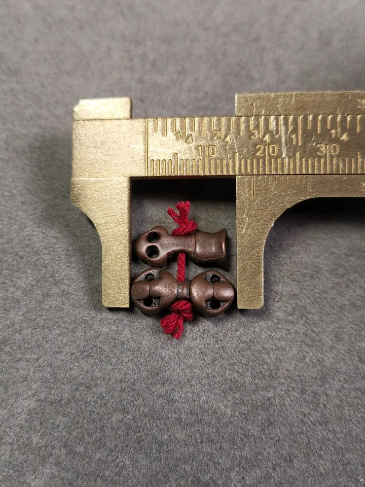 Gandhanra Handmade Tibetan Amulet Pendant,Mini Vajra and Dorje Bell, Mala Marker Bead Accessories, Made of Red Copper