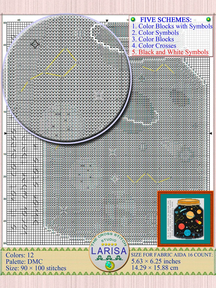Galaxy Cross Stitch Pattern | Galactic Jar | Explore the Cosmos