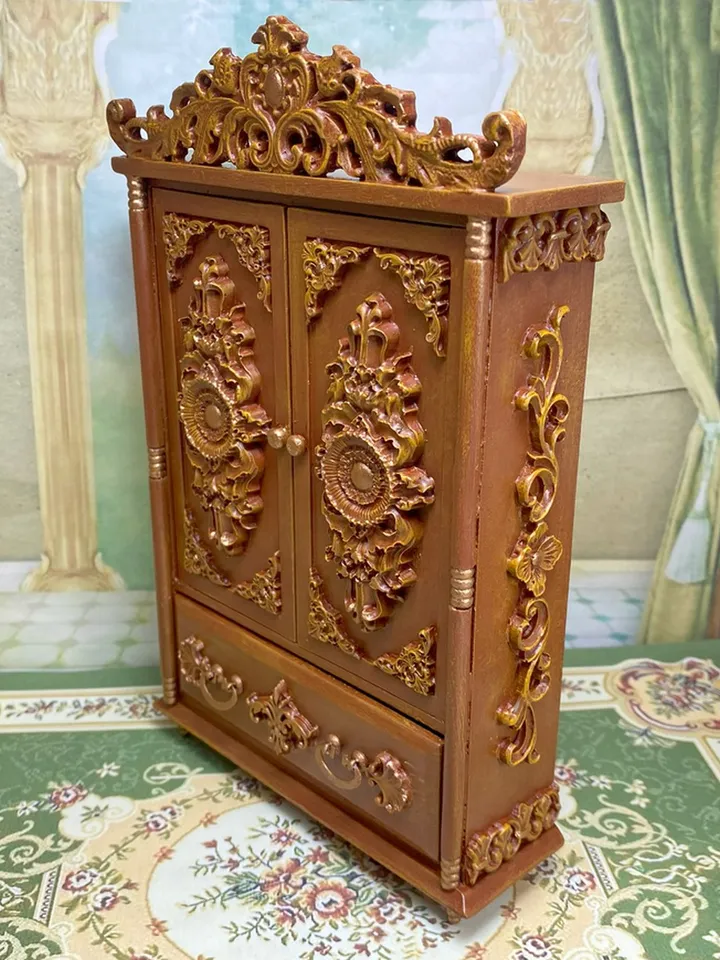 Handmade wardrobe. 1:12. Furniture for dolls. Wardrobe for a doll. Dollhouse miniature.