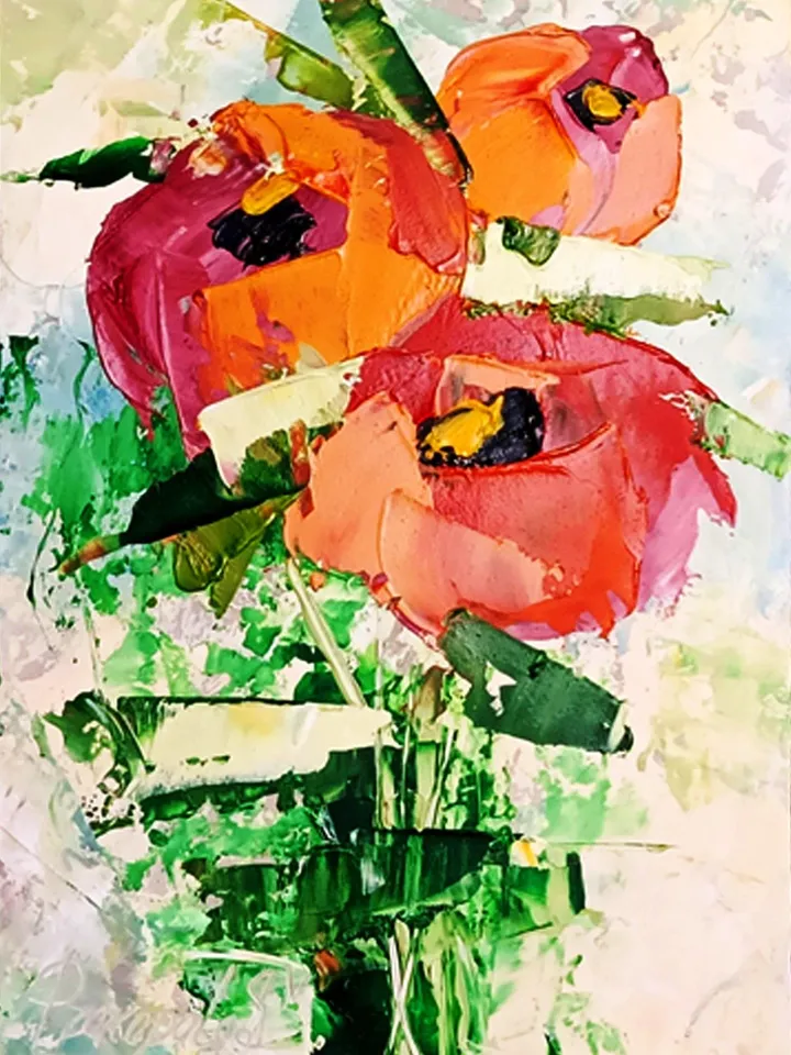 Roses painting Flowers original oil painting Small Original art Roses wall art Pink Roses artwork Floral New home gifts 7x5 in