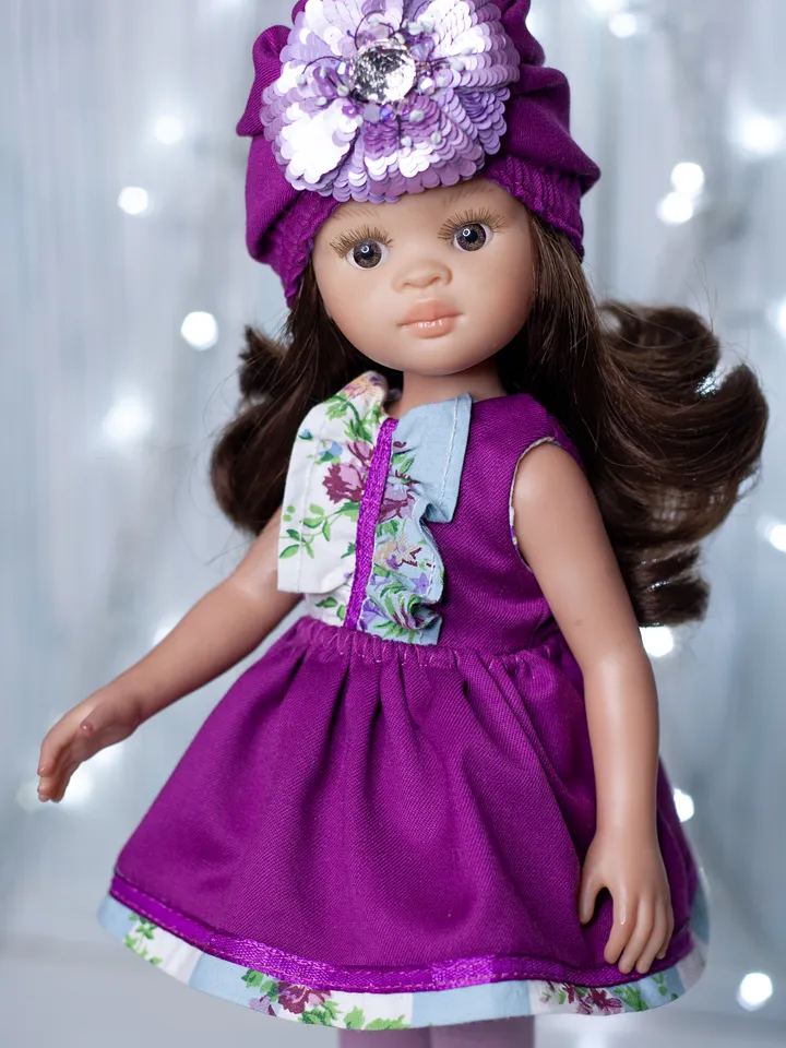 Paola Reina coat, dress, bag, shoes, hat/ Doll clothing, 13 inch doll clothes, Outfit for a doll, Paola Reina clothes