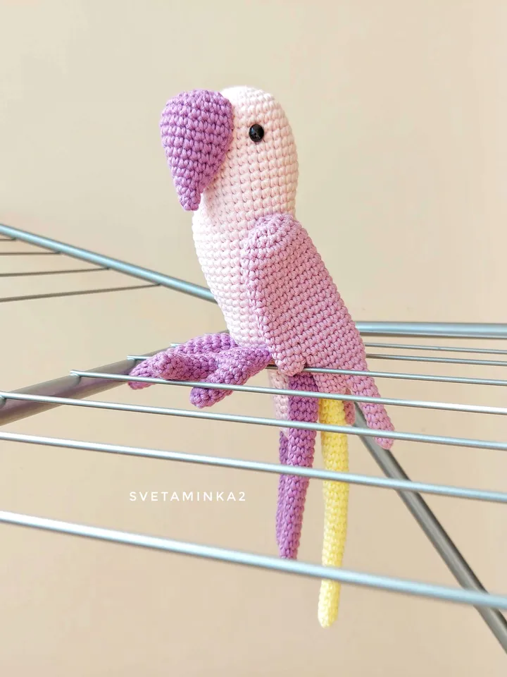 Crochet Parrot Pattern Amigurumi Parakeet. Digital Download. PDF.