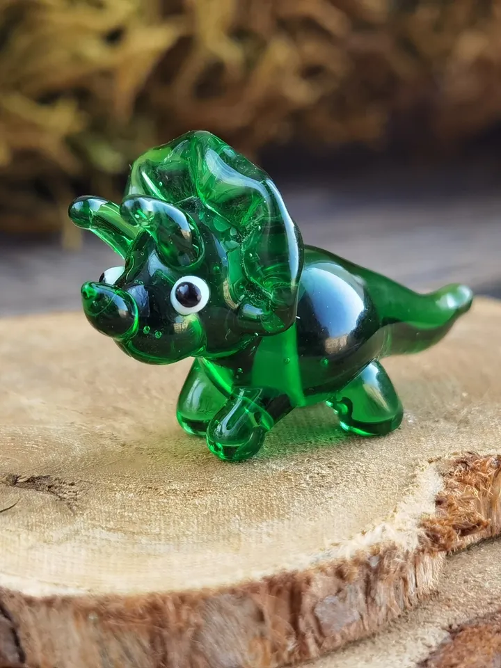 DINOSAUR ORNAMENTS Dinosaur figurine Glass dinosaur decor Miniature Dinosaur gift Dino figurine Glass figurines Tiny glass animals Terrarium