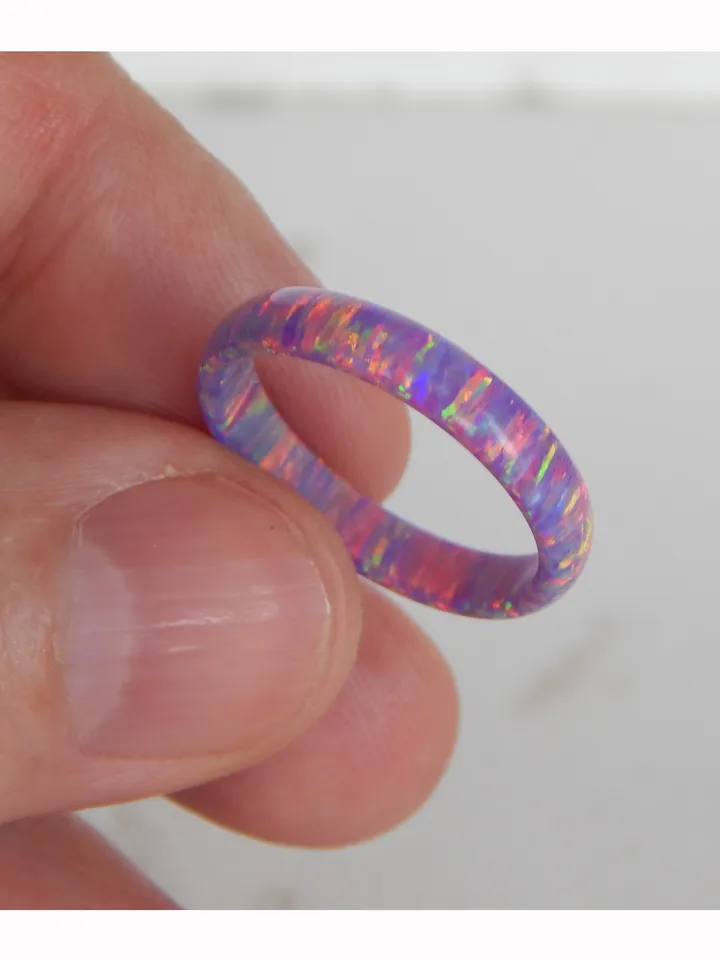 Solid opal ring. Very beautiful opal ring lavender color. Solid opal band.