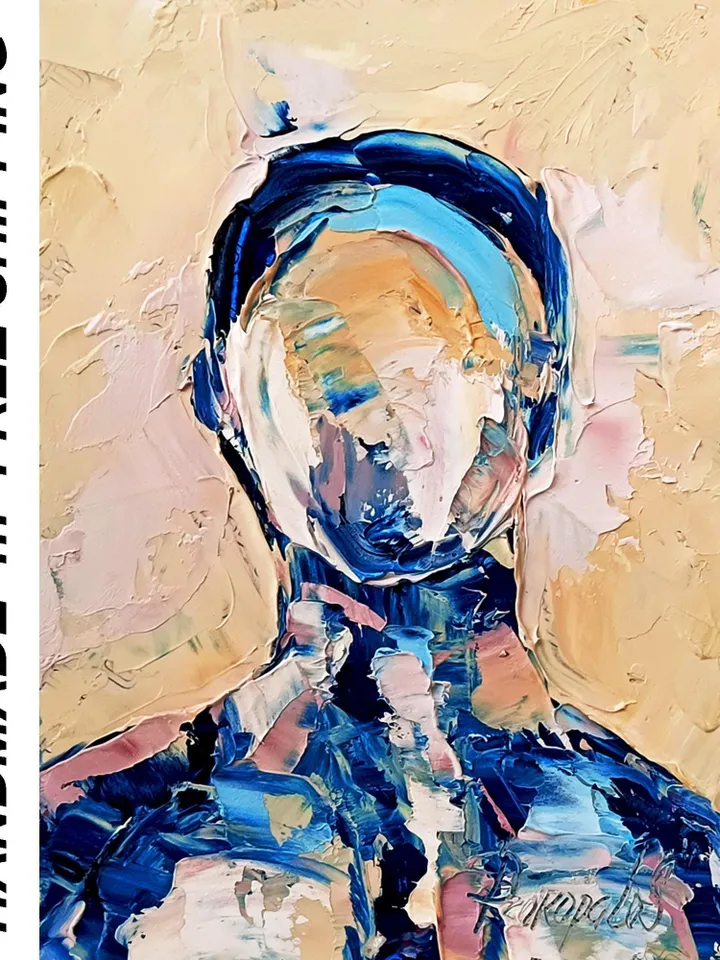 Portrait Painting Of A Man Standing Person Portrait Gay Body Painting Small Male Art Unique Original Oil Painting Modern Surrealism Art 7x5