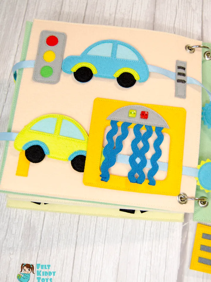 Transport quiet book, gift for toddler