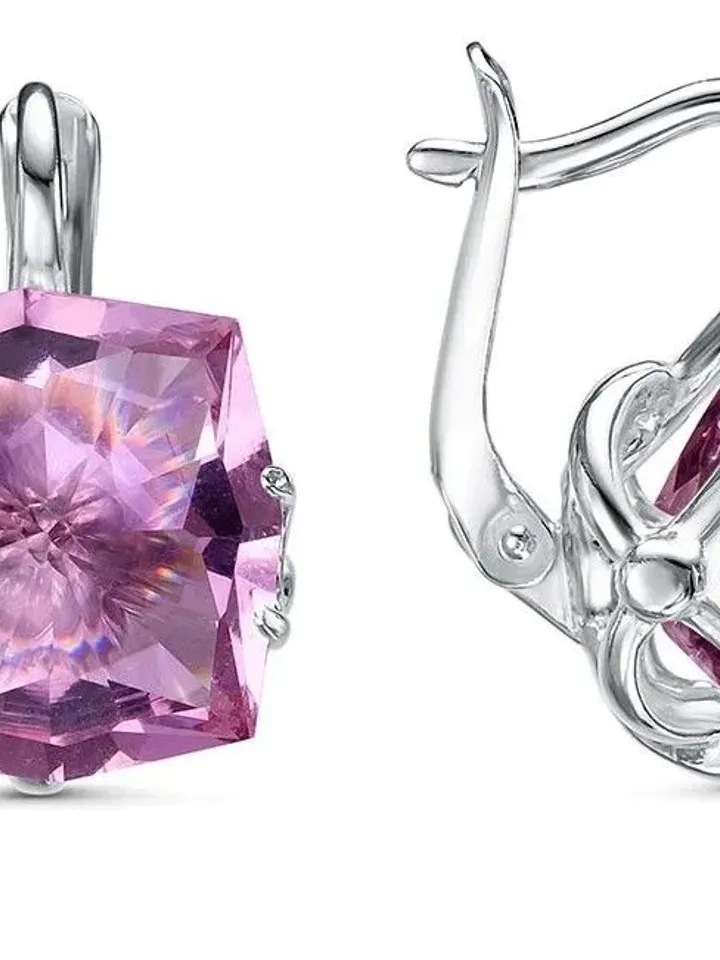 Women's earrings silver 925 with large tourmaline