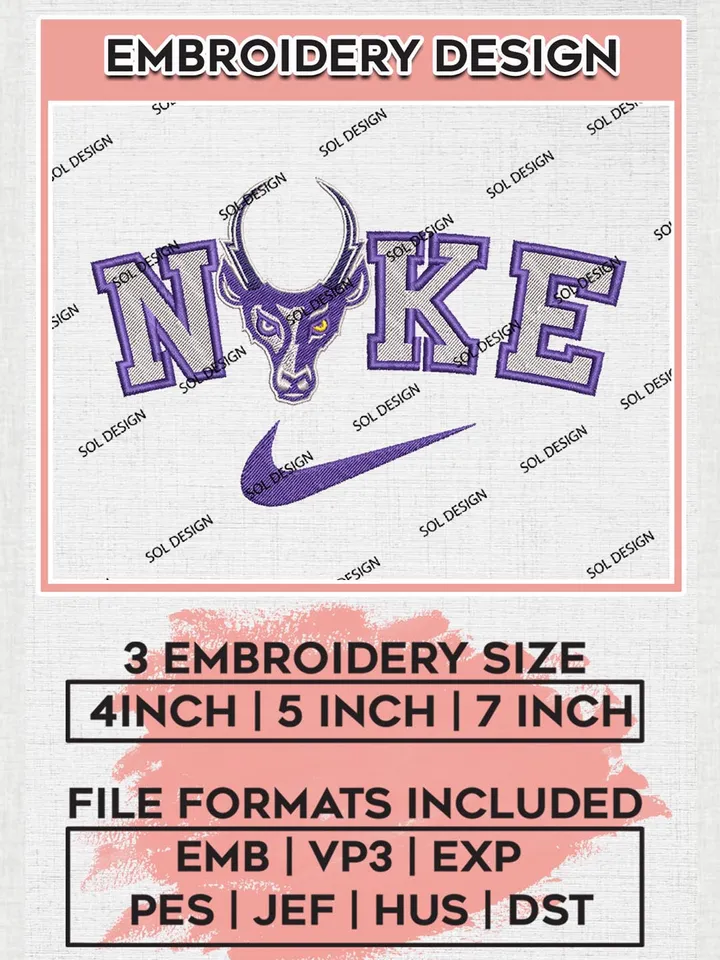 Nike Grand Canyon Lopes Machine Embroidery Design, NCAA Grand Canyon Lopes Embroidery Design files, NCAA Embroidery Designs, NCAA Machine Embroidery Designs, Digital Download