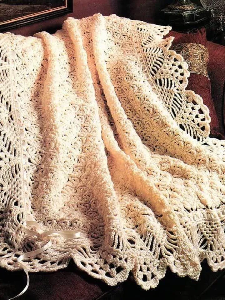 Blanket crochet pattern, vintage crochet blanket, baby crochet blanket pdf instant download