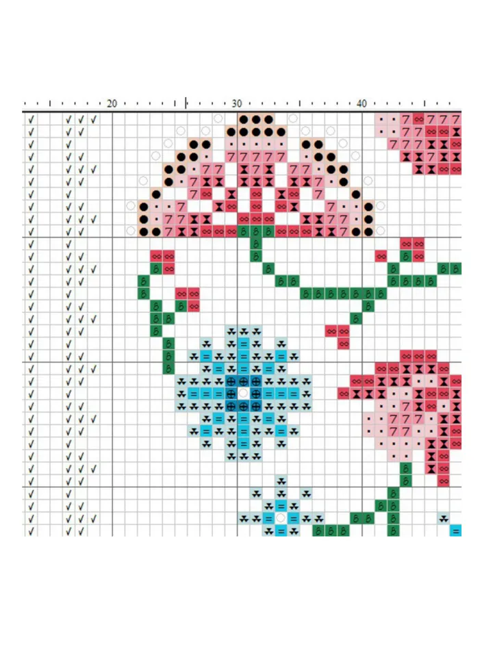 Lace flower heart cross stitch pattern, vintage floral cross stitch pattern