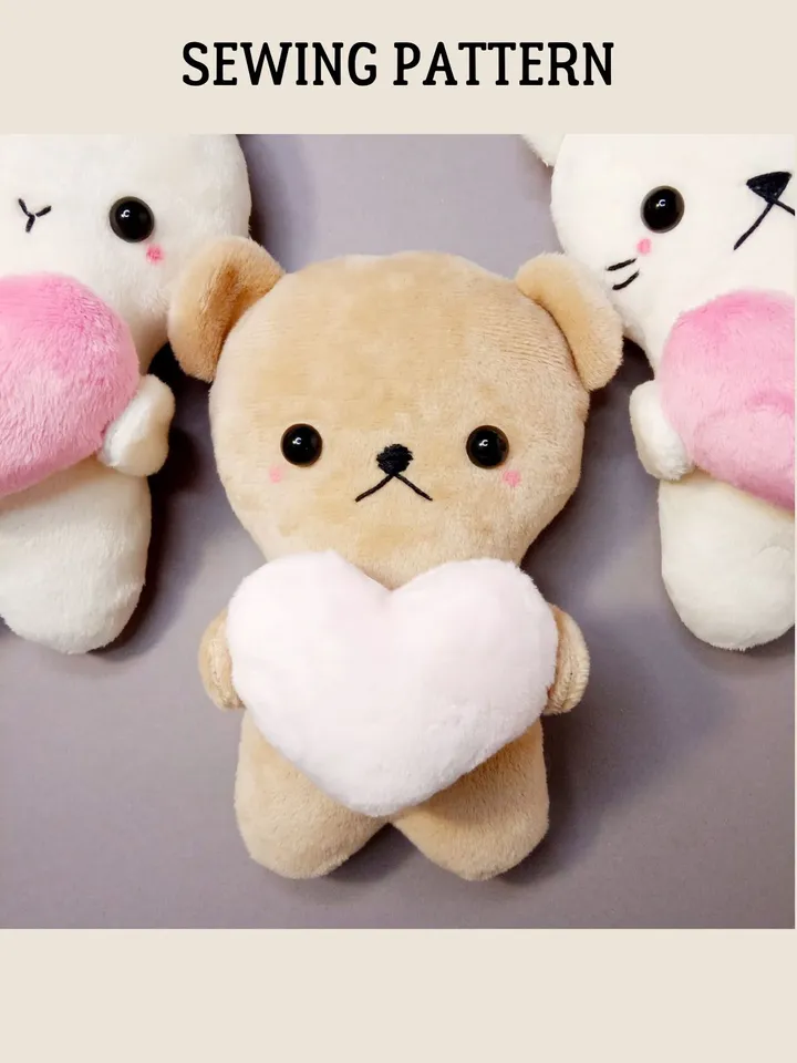 Plush Animals Sewing Pattern (2 sizes)