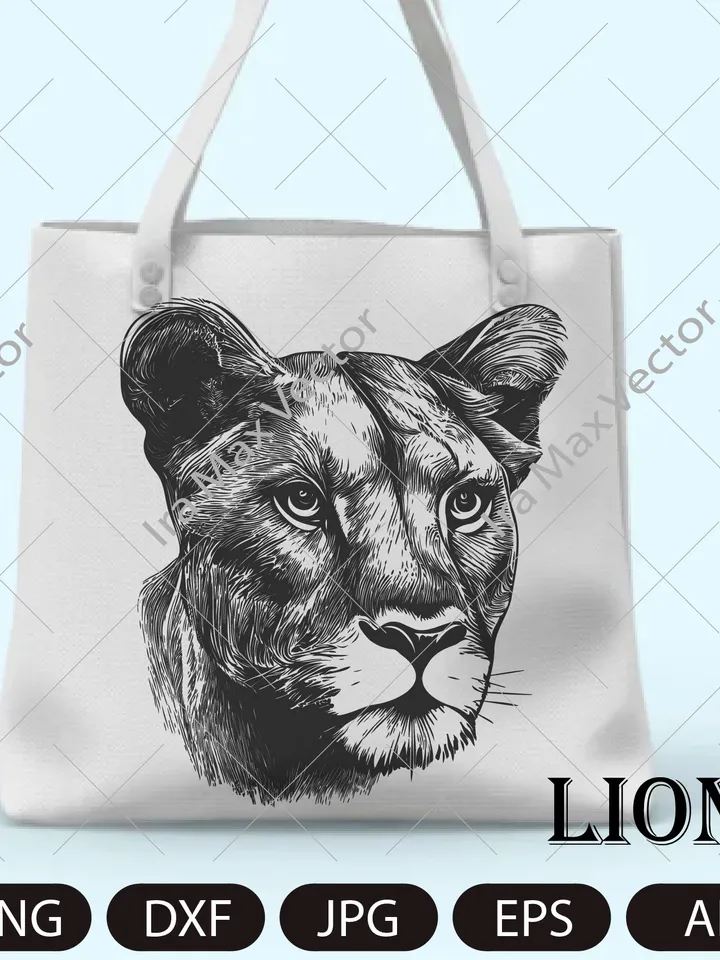Lioness svg, Lioness head SVG, Lion face Svg, Wild cat Svg, Lion silhouette, Lioness portrait Svg, wild Lioness Svg
