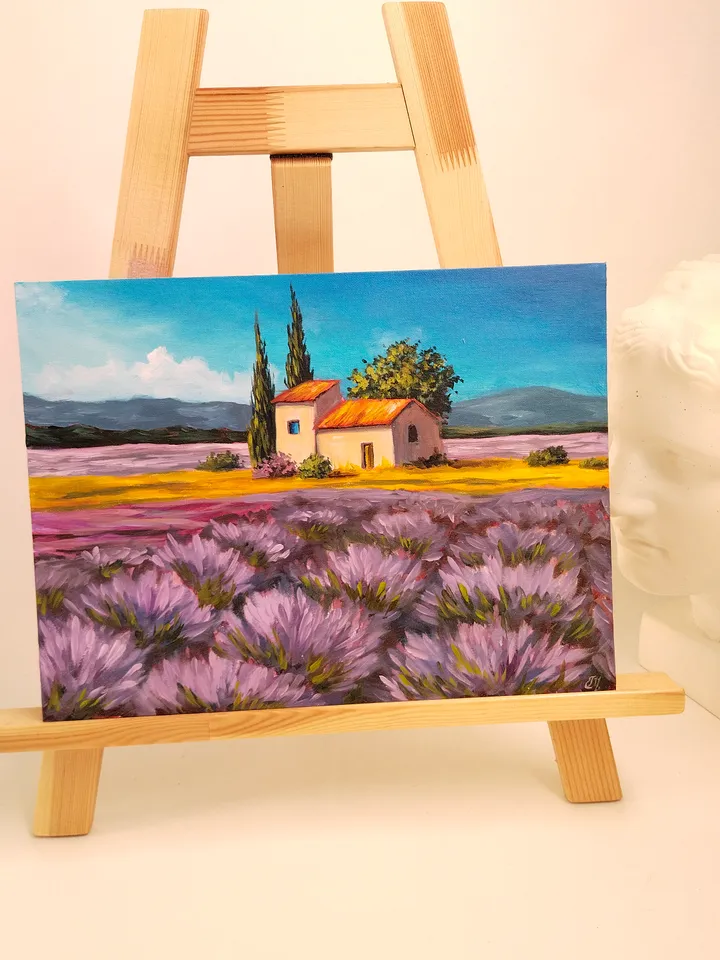 Lavender field oil painting