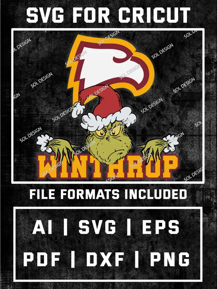 Grinch Winthrop Eagles SVG, NCAA SVG Design, NCAA Winthrop Eagles SVG, NCAA Winthrop Cricut, Christmas Svg, Grinch svg, Digital Download