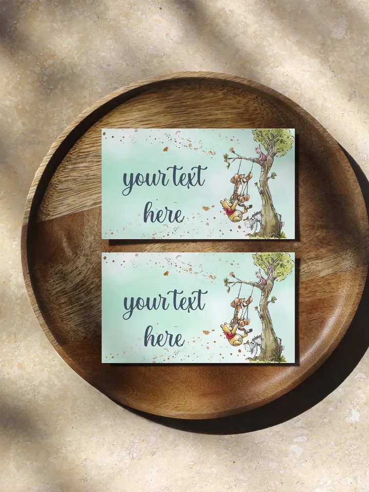 Editable Food Label Hundred Acre Wood First Birthday party food label; Winnie the Pooh Party; Classic Pooh Party Birthday ; wp5