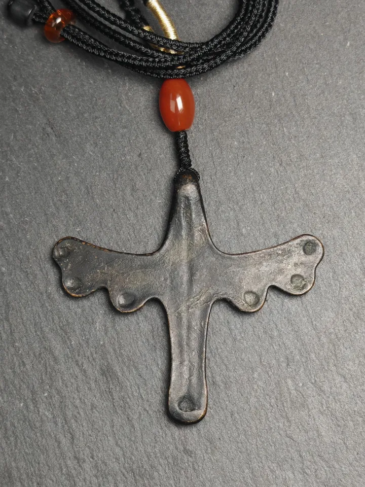 Authentic Tibetan Dragonfly Pendant,Thokcha Protection Charm, Gandhanra Antique Tibetan Buddhist Amulet,56×60mm