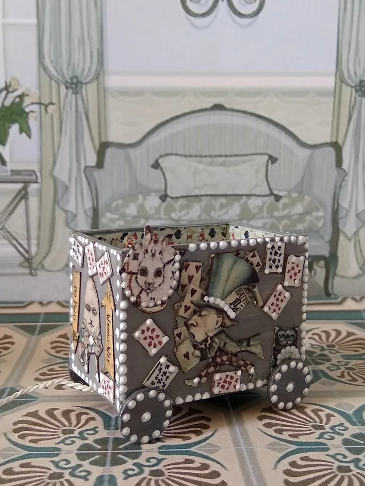 Trolley for dollhouse. Doll toy.1:12 scale.Dollhouse miniature. Handmade