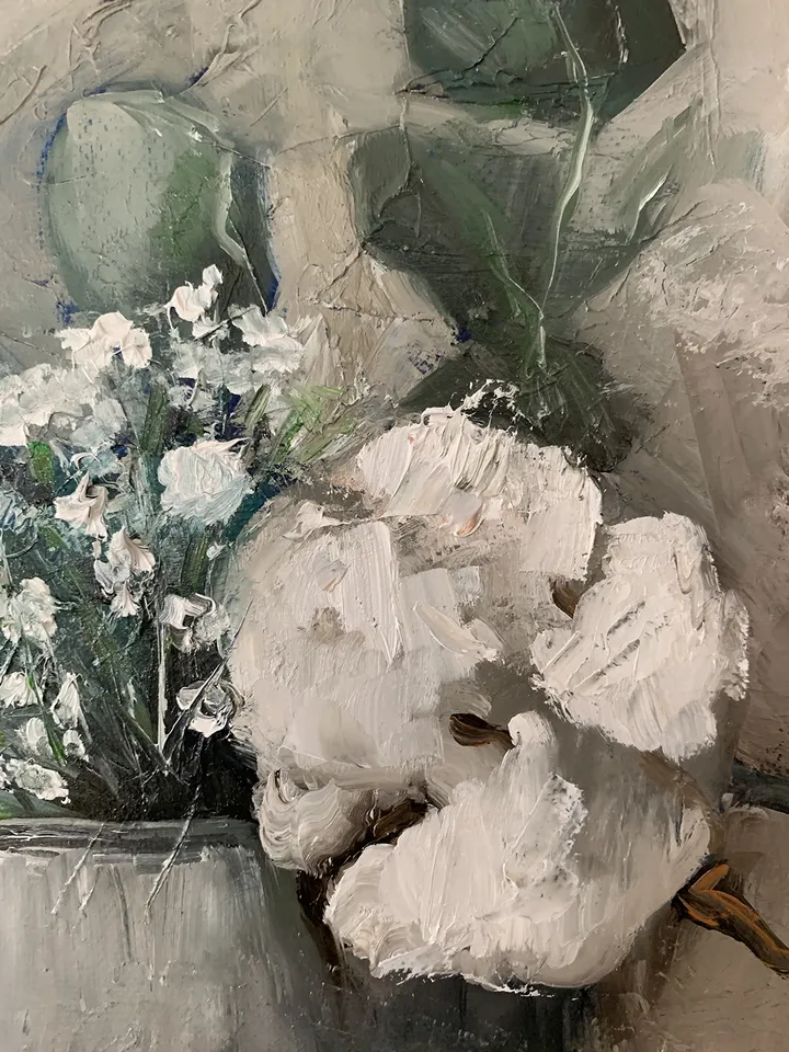 Original oil painting Cotton canvas art 16x16 inches by MyFoxyArt