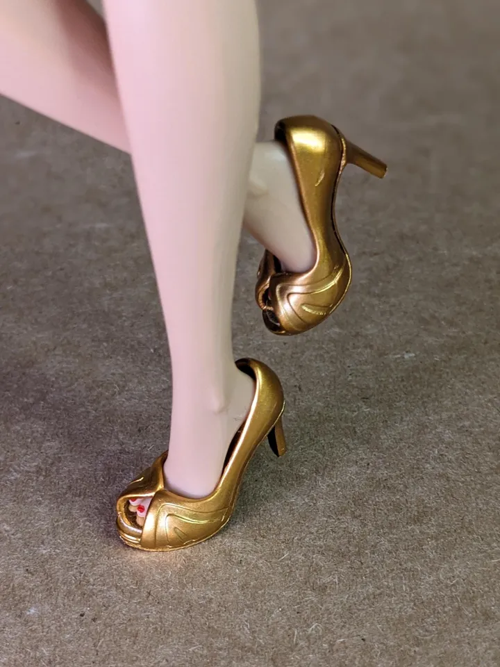 Gold heels sandals for fashion female dolls (Color Infusion, MH)