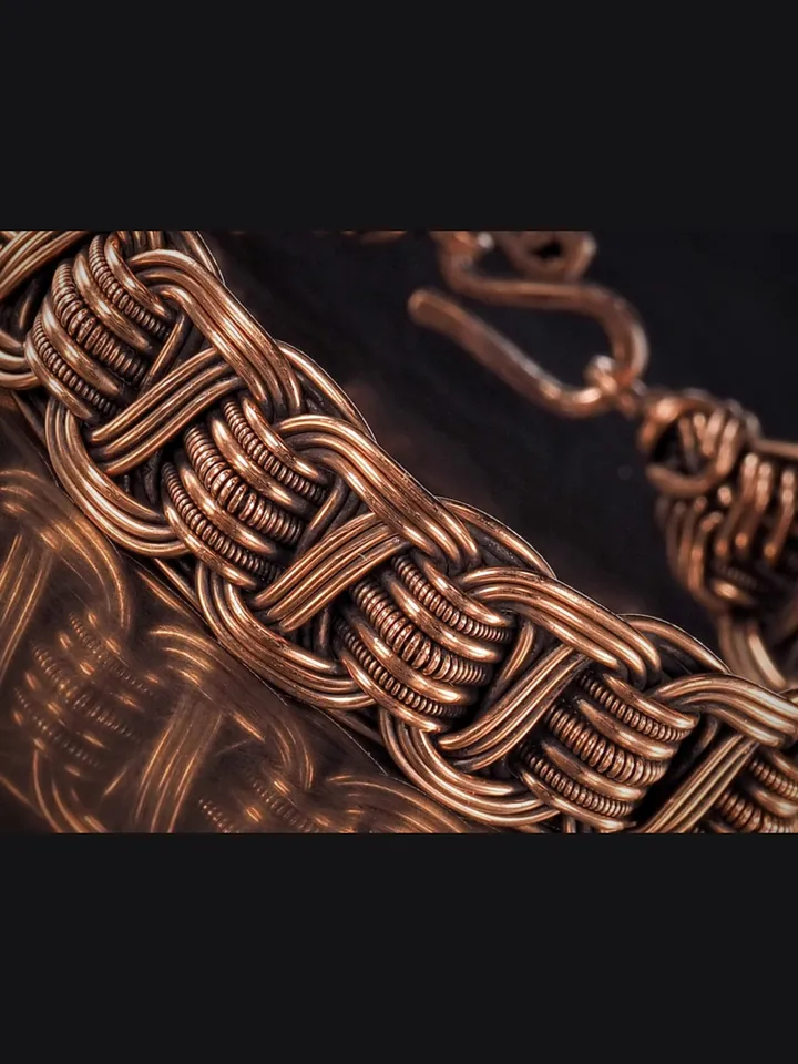 Wire wrapped copper bracelet for woman Antique style copper jewelry WireWrapArt