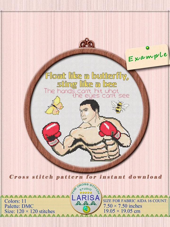 Boxing Cross Stitch Pattern | Boxer | Fistfight
