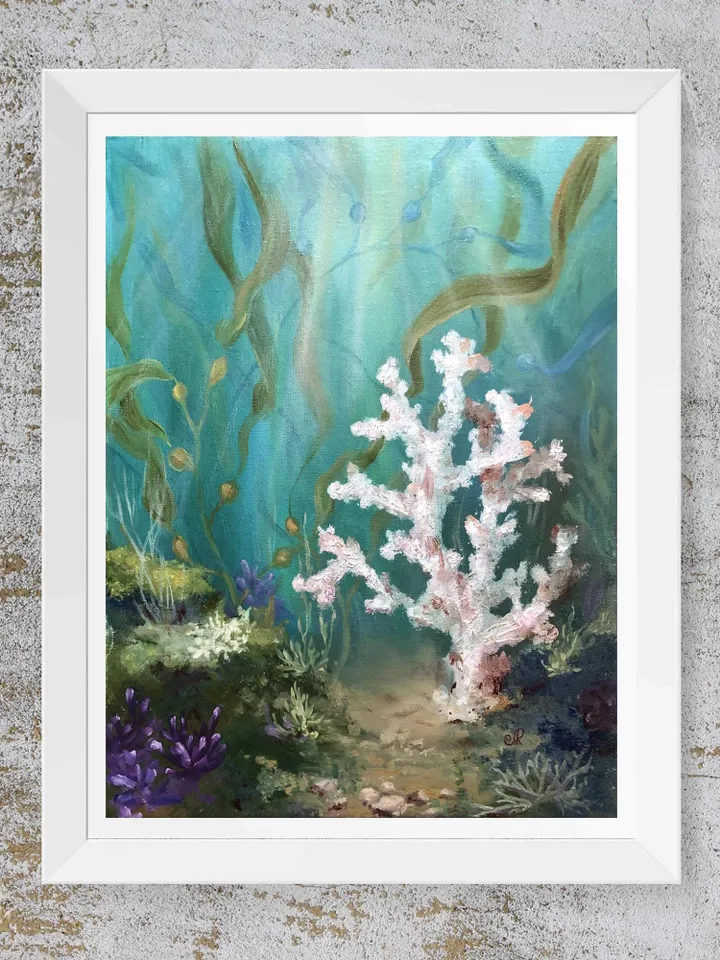 Coral Reef Painting Underwater Art Sea Life Original Painting Ocean Wall Art