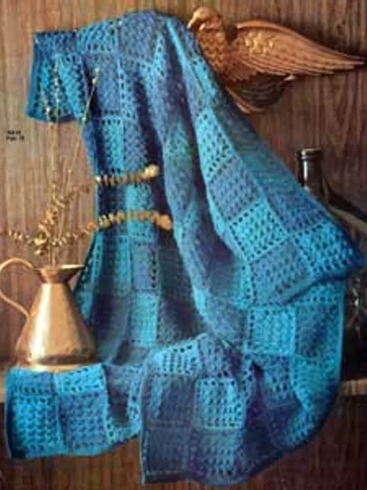 Crochet Pattern Vintage Afghan Two Tone Digital Download PDF