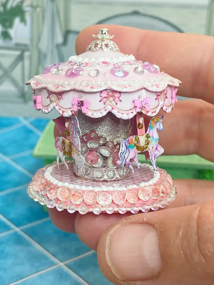 Carousel. puppet miniature. Dollhouse. Doll toy. 1:12.