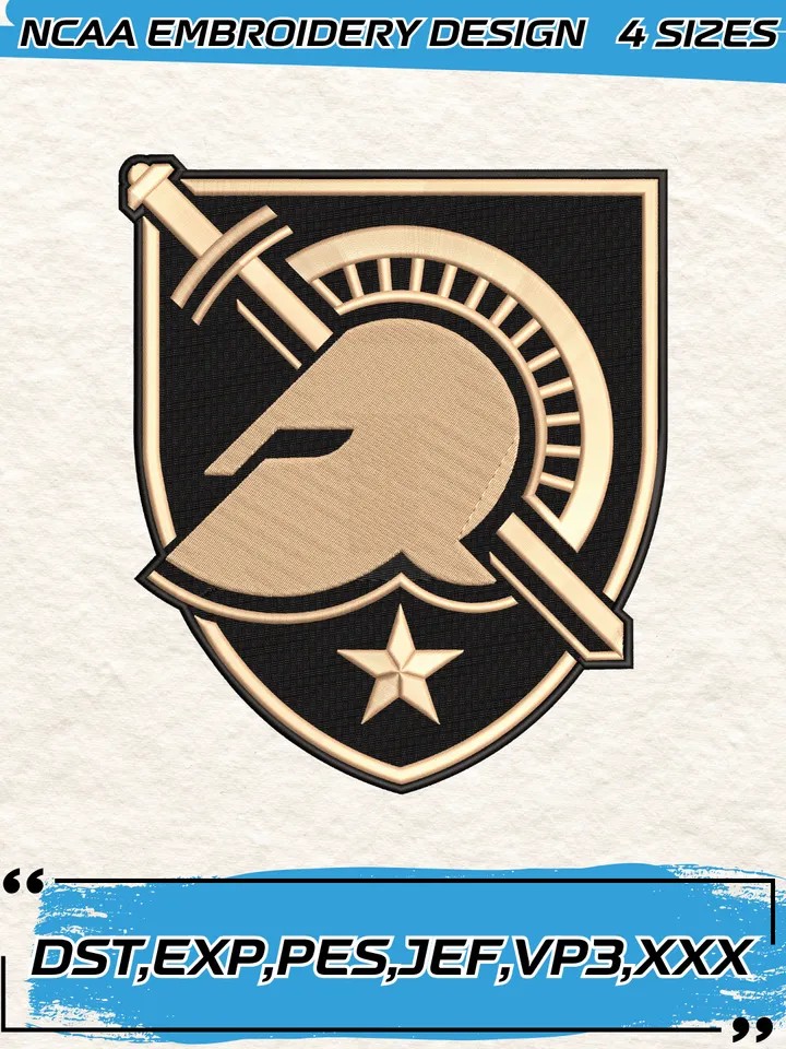 Army Black Knights Logos Embroidery Designs,NCAA Logo Embroidery Design,Machine Embroidery Design File,4 Sizes, Digital Download